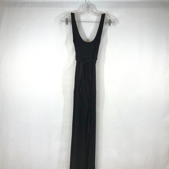Princess Polly Pants - PRINCESS POLLY - WOMEN'S SIZE 0- BLACK SLEEVELESS BELTED RIBBED JUMPSUIT